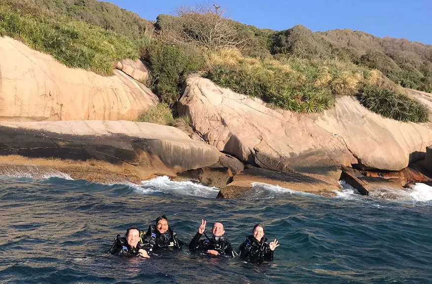 Mergulho na Ilha do Xavier em Florianópolis